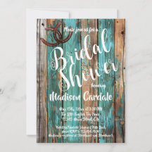Rustic Teal Barn Wood Horseshoe Bridal Shower