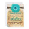Rustic Teal Daisy Typography Wedding Invitations