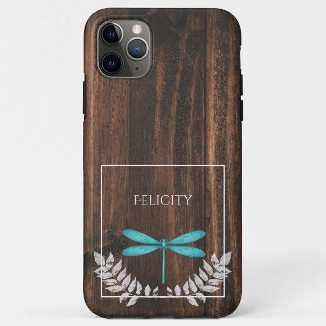 Rustic Teal Dragonfly Case-Mate iPhone Case (Back)