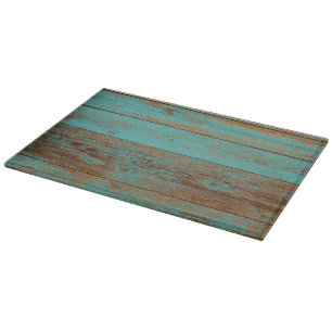 Rustic Teal Wood Cutting Board