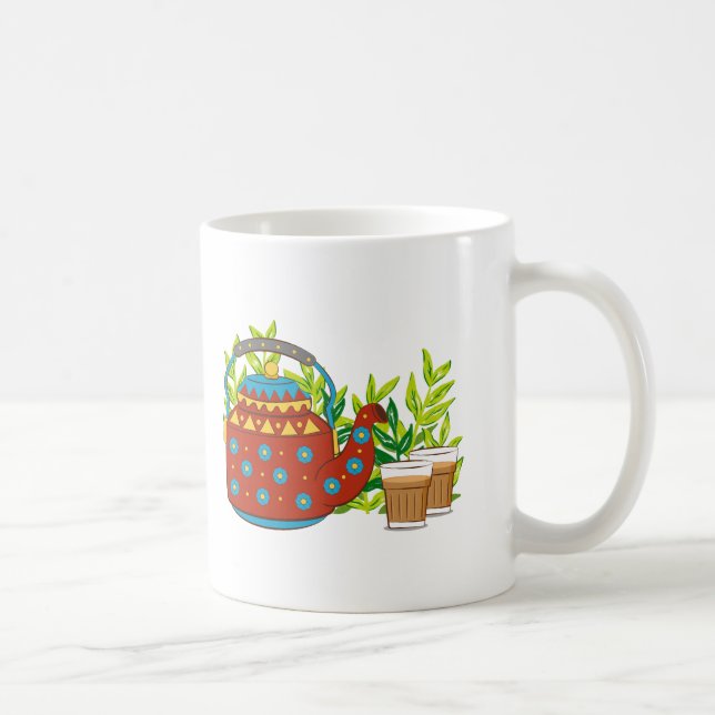 Rustic Teapot Cute Trendy Modern Mug (Right)