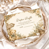 Rustic Teddy Bear Diaper Raffle