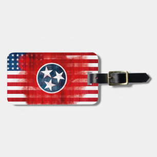 Rustic Tennessean American Flag Luggage Tag