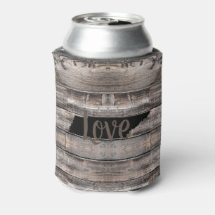 rustic TENNESSEE LOVE in script Can Cooler