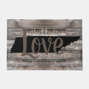 rustic TENNESSEE LOVE in script Floor Mat