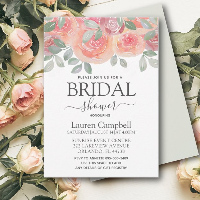 Rustic Terracota Florals Bridal Shower Invitation (Creator Uploaded)