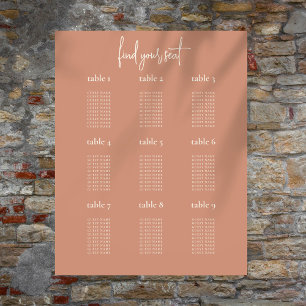 Rustic Terracotta 9 Table Wedding Seating Chart