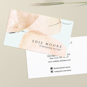 Rustic Terracotta Boho Watercolor Abstract Art Business Card