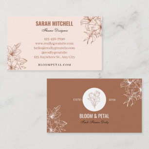 Rustic Terracotta Botanical Florist Business Card
