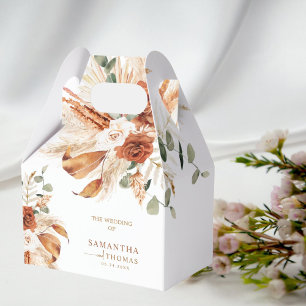 Rustic Terracotta Calligraphy Thank You Favour Box
