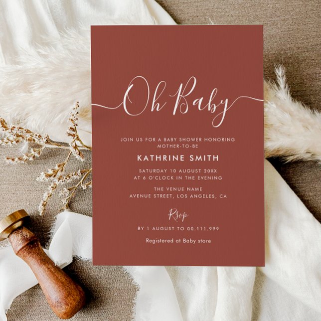 rustic terracotta fall baby shower invitation (Creator Uploaded)