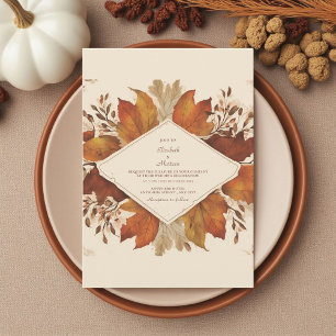 Rustic Terracotta Floral Autumn Invitation