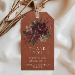 Rustic Terracotta Floral Wedding Favor Tags