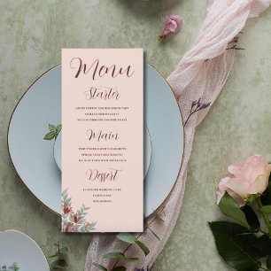Rustic Terracotta Floral Wedding  Menu