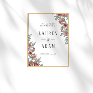 Rustic Terracotta Floral Wedding Sign