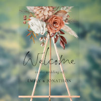 Rustic Terracotta Florals Welcome To Wedding