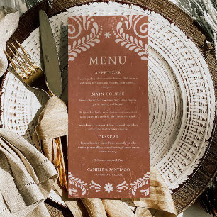 Rustic Terracotta Mexico Menu Card