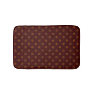 Rustic Terracotta Orange Modern Mandala Pattern Bath Mat