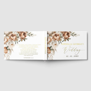 Rustic Terracotta Pampas Boho Floral Fall Wedding Guest Book