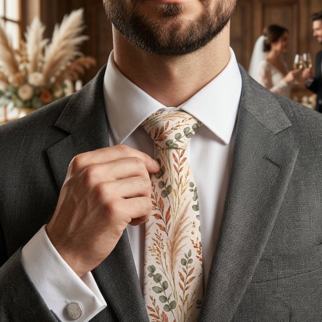  Rustic Terracotta Pampas Grass Eucalyptus  Tie (Creator Uploaded)
