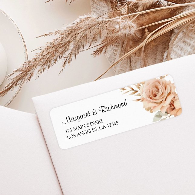 Rustic Terracotta Rose Floral Wedding Address (Creator Uploaded)