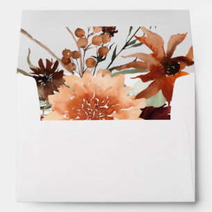 Rustic Terracotta Rust Flowers Invitation Envelope