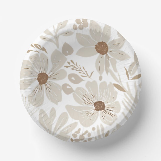 Rustic Terracotta Wildflower Boho Spring Style Paper Plate (Front)