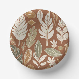 Rustic Terracotta Wildflower Boho Spring Style Paper Plate