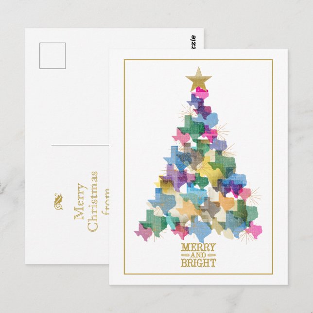 Rustic Texas Christmas Tree Postcard (Front/Back)