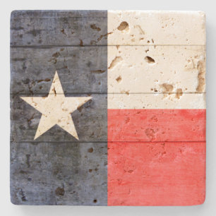 Rustic Texas Flag Stone Coaster
