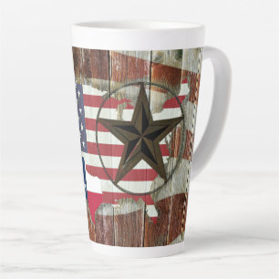 Rustic Texas Lone Star Texas Long Horn Latte Mug