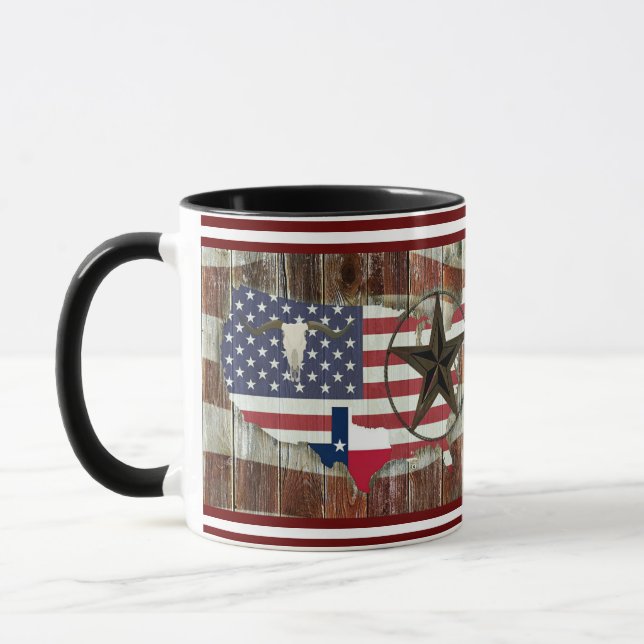 Rustic Texas Lone Star Texas Long Horn Mug (Left)