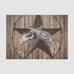 rustic texas star cowboy western country pistols tissue paper