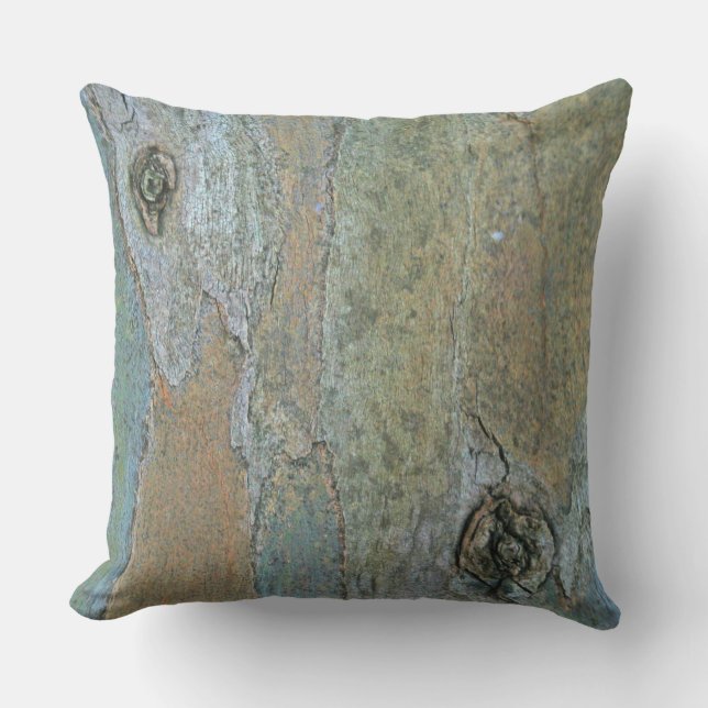Rustic Texture Australian Eucalyptus Gum Tree Bark Cushion (Front)