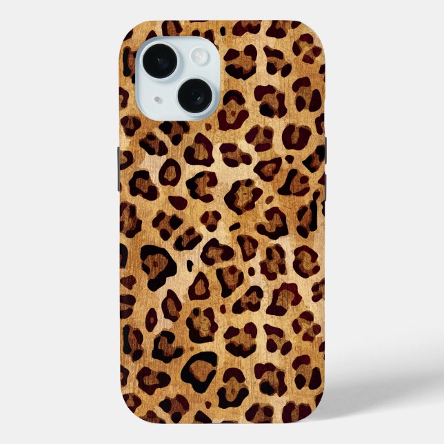 Rustic Texture Leopard Print Case-Mate iPhone Case (Back)