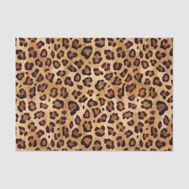 Rustic Texture Leopard Print Tissue Paper (Front)