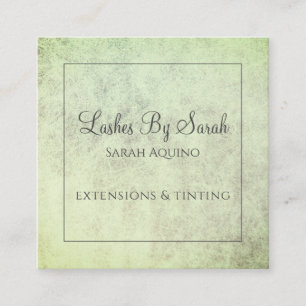 Rustic Texture Sage Green Lash Extensions Beauty Square Business Card