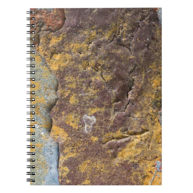 Rustic Texture With Flaking Paint On a Rusty Wall Spiral Notebook (Front)