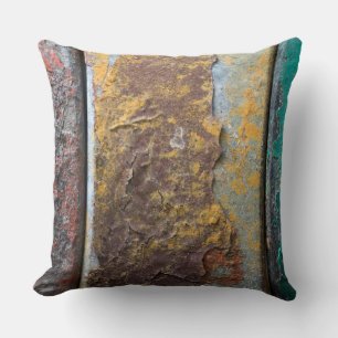 Rustic Texture With Flaking Paint On Rusty Metal Cushion