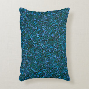 Rustic textured wall in burnt cadet blue decorative cushion