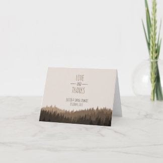 Rustic Thank You card for a Mountain wedding