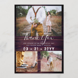 RUSTIC Thank You Wedding PHOTO COLLAGE Purple
