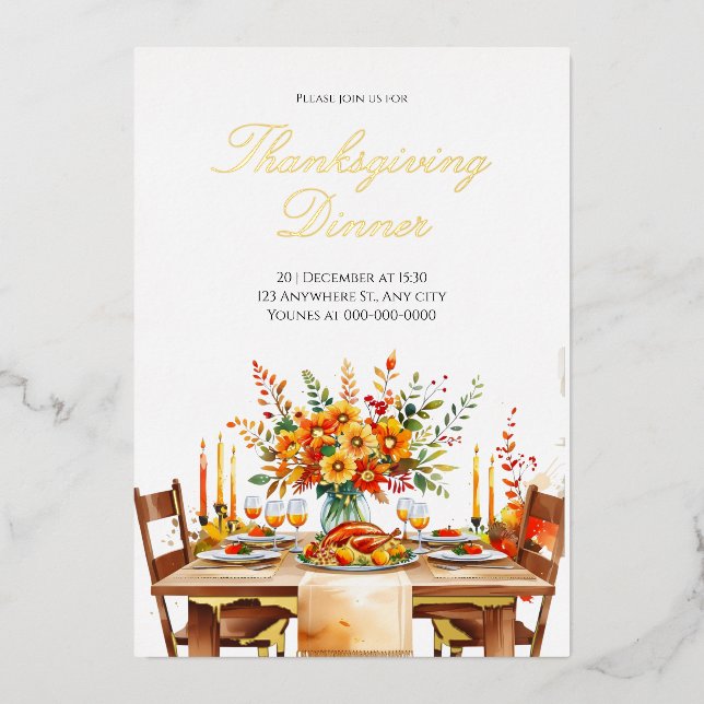 Rustic Thanks Thanksgiving Party  (Front)