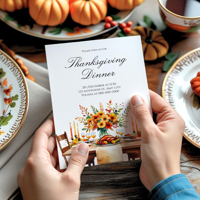 Rustic Thanks Thanksgiving Party  Invitation (Creator Uploaded)