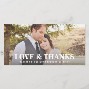 Rustic Thanks Wedding Thank You Photo Card