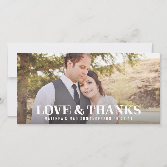 Rustic Thanks | Wedding Thank You Photo Card (Front)