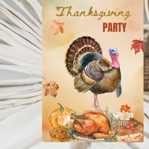 Rustic Thanksgiving - Cosy Autumn Harvest Dinner Invitation