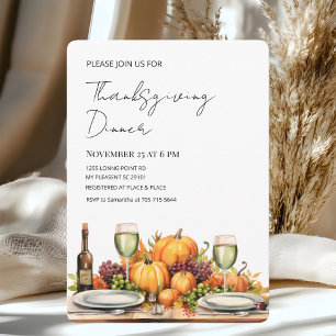 Rustic Thanksgiving Dinner   Autumn Harvest Invitation
