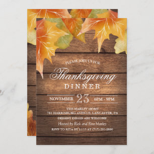 Rustic Thanksgiving Dinner Invitation