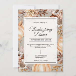 Rustic Thanksgiving Dinner Invitation